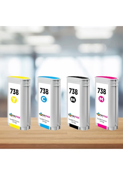 Hp Uyumlu Tonermax 738 Kartuş 4'lü Paketi 130ml - T850/t950 Uyumlu