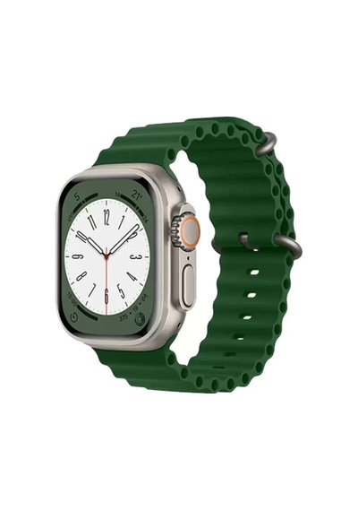 Newface Apple Watch Uyumlu 38mm Ocean Kordon - Koyu Yeşil