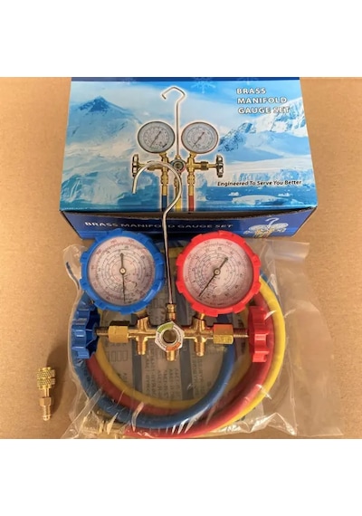 Wangxi Siyah Florin Göstergeli R404a R32 R410a R134a Karlı Soğutucu Gaz Basınç Göstergesi