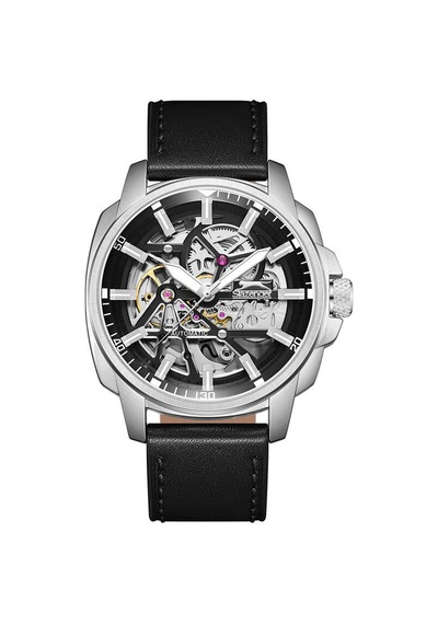 Slazenger Sl.09.2435.1.02 Otomatik Deri Siyah 43 Mm Erkek Kol Saati Gri
