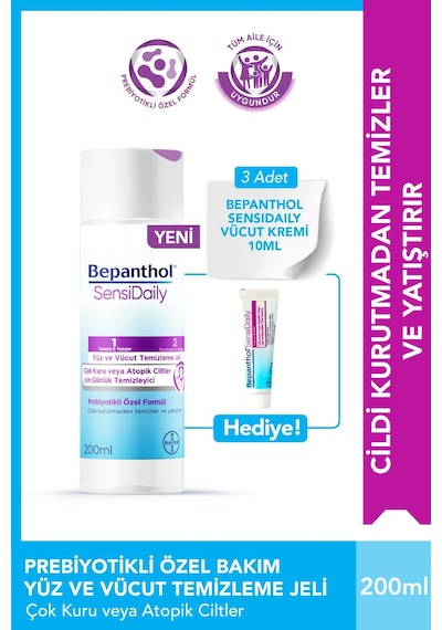 Sensiwash Yüz Ve Vücut Temizleme Je 200ml + Sensidaily Mini Boy - Çok Kuru Atopik Ciltler, Günlük Vücut Bakım