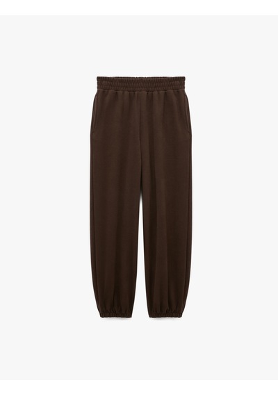 Koton Beli Lastikli Cep Detaylı Basic Jogger Eşofman Altı Kahverengi 7wal40053ık Kahve