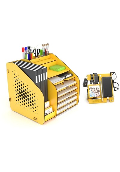 Fx-xl Hexa - 6 Renk - A4 Evrak Rafı Masaüstü Organizer Sarı - 39484853 Sarı