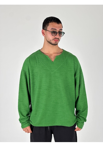 Cocopelli Tasarım Yeşil Erkek Sweatshirt Coc1057 Yeşil