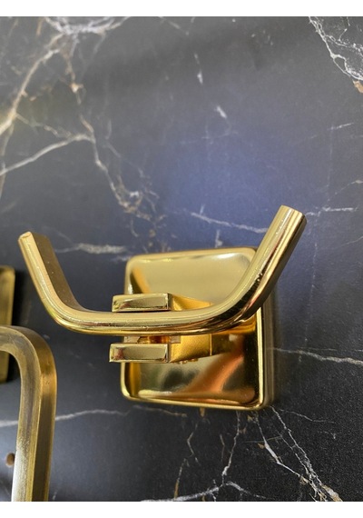 İsaoğlu Yapı Gold Askılık Altın Banyo Askılık Bornozluk Pirinç Malzeme Gold