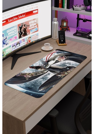 Bayonetta Kaymaz Dikişli Kauçuk Oyuncu Mousepad V1 - 70x30 Xl Gaming Mouse Pad Fare Altlığı