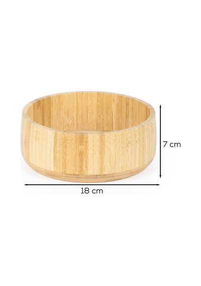 Porsima 2074 Orta Boy Doğal Bambu Salata Kasesi 18cm Diğer