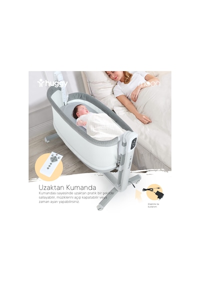 Huggy Moon Oyun Parkına Dönüşebilen Anne Yanı Elektrikli Beşik
