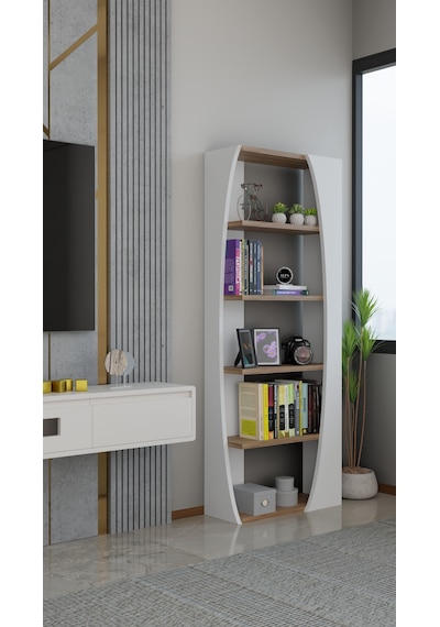 6 Raflı Kitaplık 50 Cm Seti Salon Rafı Ofis Mobilyası - Dekoratif & Kitap Rafı Atlantik Çam - Beyaz 6 Raflı Kitaplık 50 Cm Seti Salon Rafı Ofis Mobilyası - Dekoratif & Kitap Rafı Atlantik Çam - Beyaz