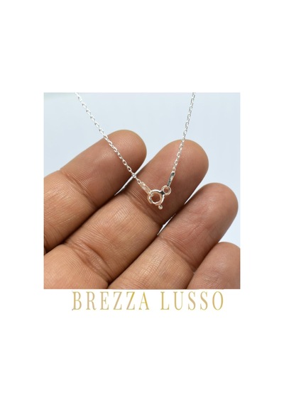 Brezza Lusso Jewelry 925 Ayar Gümüş Ince Kadın Kolye Zinciri 42 CM