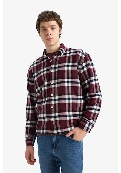 Defacto Boxy Fit Flanel Gömlek G7504ax26spbr230 Bordo-br230