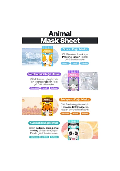 Lamelin Kaplan Desenli Eğlenceli, Sıkılaştırıcı Kağıt Maske Lamelin Animal Tiger Mask
