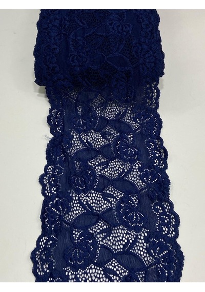 Likralı Dantel Esnek Dantel 1 Metre Lacivert