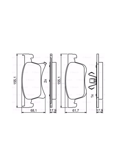 Opel Corsa E 1.6 Turbo 2014-2020 Bosch Ön Fren Balatası