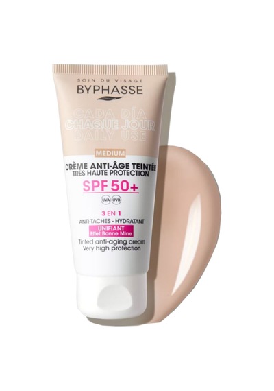 Byphasse  3'ü 1 Arada Renkli Güneş Kremi Medium SPF50+ 50 ML