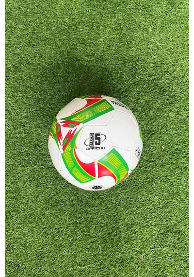 Futbol Topu Sert Zemin Halı Saha 5 Numara Beyazkırmızıyeşil