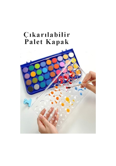 24 Renk Sulu Boya 23mm 1 Paket Giotto 24 Lü Suluboya Fırça Hediyeli Canlı Renkler Acquerelli Kaliteli Yıkanabilir Çok Renkli