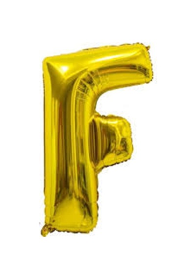Folyo F Harfi Balon - Altın Renk 40 İnç / 100 Cm Sarı