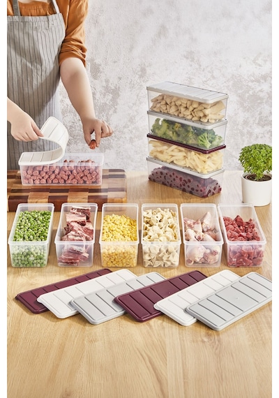 Selka Home 6 Adet 2 Lt. Nora Organizer Buzdolabı Buzluk Düzenleyici Saklama Kabı