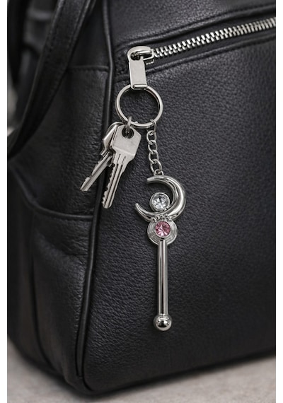 Sailor Moon Ay Asası Metal Anahtarlık Unisex Anime Figür Aksesuar