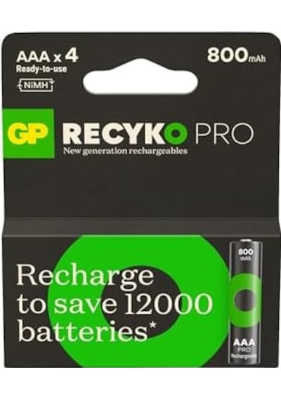Recyko Pro Aaa İnce Ni-mh Şarjlı Pil, 1.2 Volt, 4'lü Kart