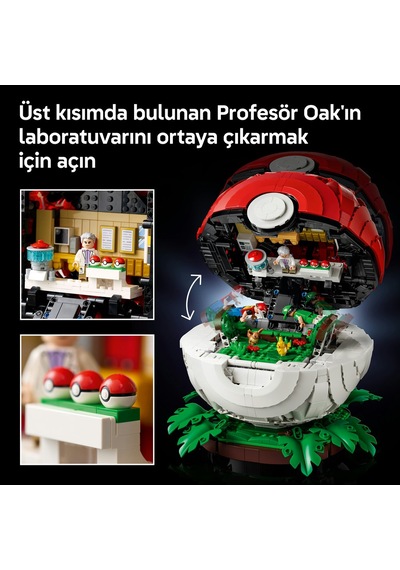 LEGO® Pokémon™ İkonik Eğitmen Anları Poké Topu 72154 - Yetişkinler için Gerçekçi Detaylar İçeren Model Yapım Seti (2339 Parça)