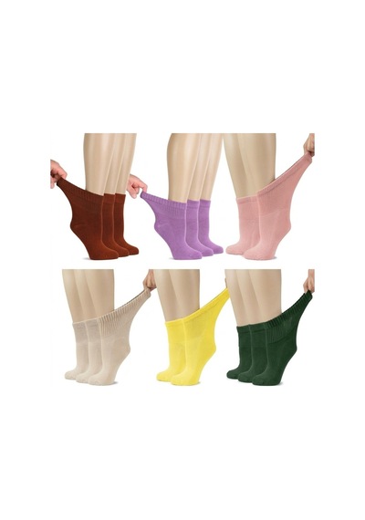 Ozzy Socks Kadın 6 Çift Bambu Lastiksiz Sıkmayan Diabetik Koyu Renkler Bilek Çorap Siyah, Beyaz, Antrasit, Gri, Bordo, Kahve