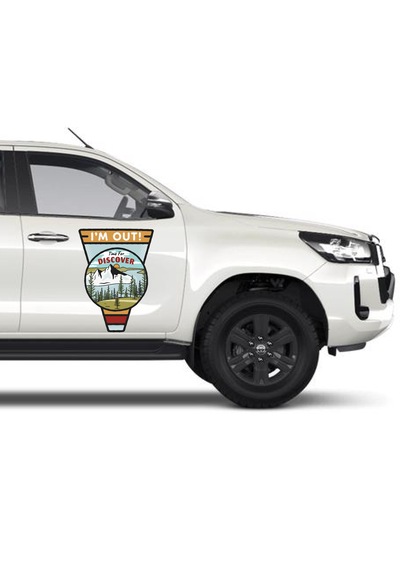 Kamp Avcı Off Road 4x4 Sticker - Discover Adventure Sticker -araba Oto Motosiklet Karavan Sticker - 02179 10x7 Cm