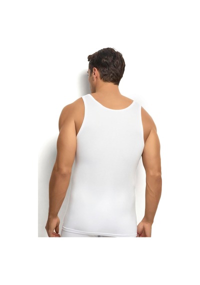 Jiber Bambu Kumaş 2'li Atlet - 281 - %68 Bambu %28 Pamuk %4 Elestan Beyaz