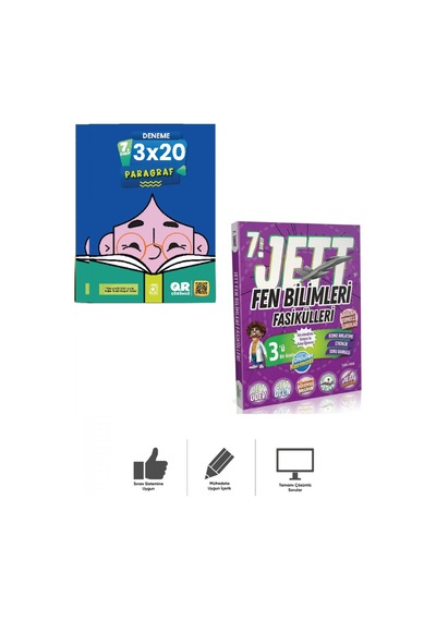 7.sınıf Jett Fen Bilimleri Fasikülleri + Paragraf Deneme Seti Bigelio + Ünlüler Karması