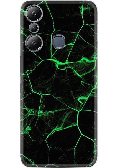 Infinix Hot 20i Kılıf Resimli Desenli Baskılı Silikon Yeşil Şerit Mermer 1320