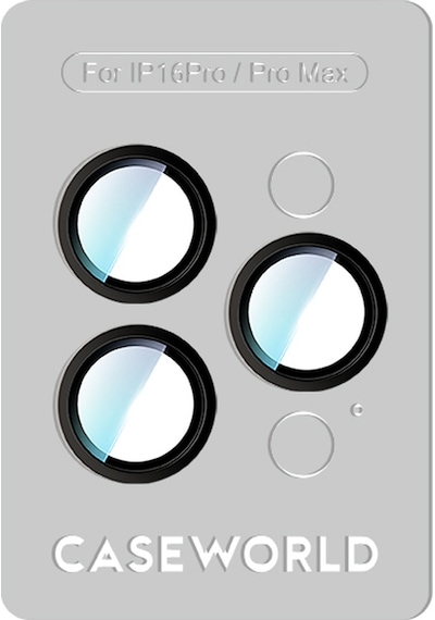 Apple Uyumlu   iPhone 16 Pro Caseworld Alloy Serisi Oleofobik Anti Reflective Kamera Lens Koruyucu Siyah