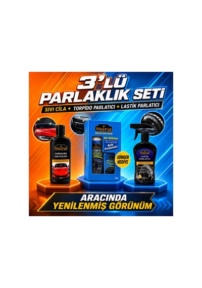 3lü Set Sıvı Cila,torpdio Parlatıcı Ve Lastik Parlatıcı
