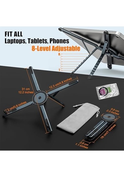 Masa İçin Dizüstü Bilgisayar Standı, Ayarlanabilir Alüminyum Alaşım Manyetik Katlanabilir Telefon Standı, 8 Kademeli Yüksekliği Ayarlanabilir Dizüstü Bilgisayar Standı, Telefon, Tablet Ve Masa İçin Dizüstü Bilgisayar Standı, Ayarlanabilir Alüminyum Alaşım Manyetik Katlanabilir Telefon Standı, 8 Kademeli Yüksekliği Ayarlanabilir Dizüstü Bilgisayar Standı, Telefon, Tablet Ve