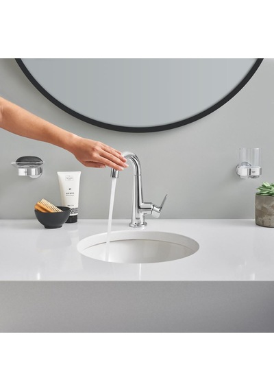 Grohe Essentials New Tutamaçlı Cam Fırçalık Krom, 40447001 Krom