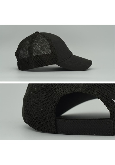Unisex Ayarlanabilir Haki Fileli Spor Basic Şapka Haki
