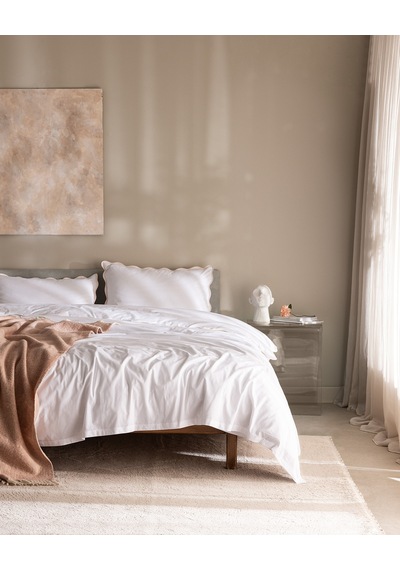 Madame Coco Justine Çift Kişilik %100 Pamuk Baskılı Nevresim Takımı - Beyaz/pudra 8684427205006 Beyaz