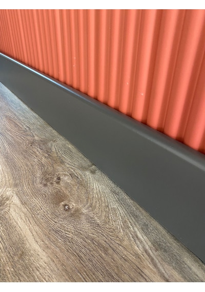 10 Cm Düz Antrasit Pvc Kaplama Parke Süpürgelik