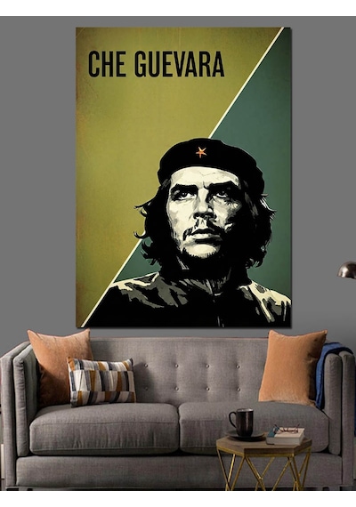 Che Guevara Portre Posteri Dekoratif Kanvas - Mdf Ahşap Tablo