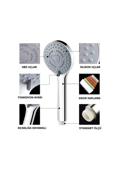El Duş Başlığı 5 Fonksiyonlu Bej Belirtilmemiş Diğer