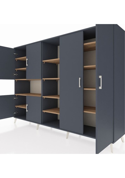 Hyperion Dolap 13 Raflı 6 Kapaklı 220x44x163 Antrasit-antrasit/ça Antrasit-antrasit/çam Hyperion Dolap 13 Raflı 6 Kapaklı 220x44x163 Antrasit-antrasit/ça Antrasit-antrasit/çam
