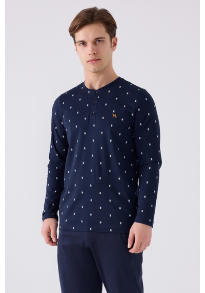 Arnetta 3160 Uzun Kol Erkek Pijama Takımı Lacivert V1 Lacivert