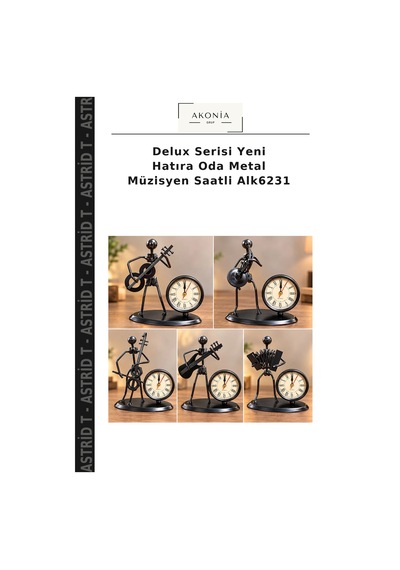 Delux Serisi Yeni Hatıra Oda Metal Müzisyen Saatli Alk6231 Çok Renkli