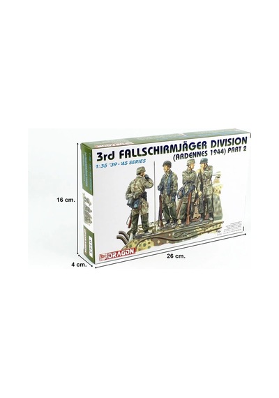 Dragon 6143, 1/35 3.paraşütcü Timi Ardennes 1944 Part2 Figür Maketi