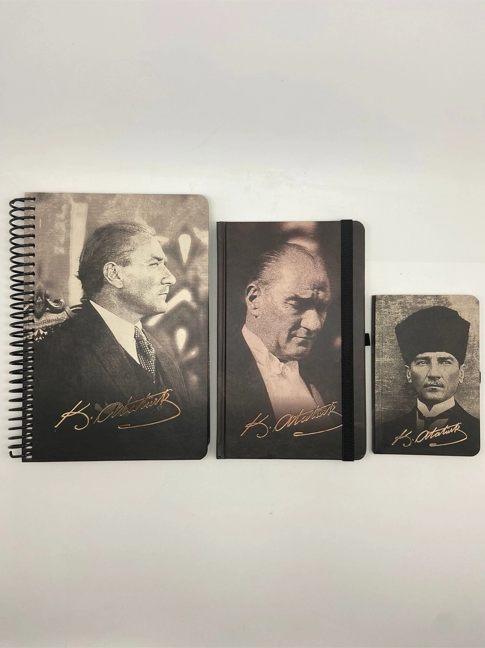 Atatürk Eski Ajanda 2'li + 9x14 Haftalık Ajanda Siyah