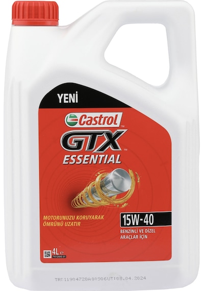 3 Adet Castrol Gtx Essential 15w-40 Motor Yağı 4l