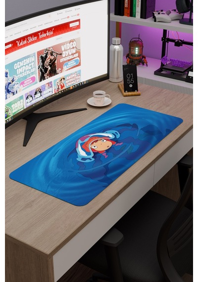 Ponyo Anime V1 - 70x30 Xl Gaming Kauçuk Kaymaz Taban Mouse Pad Fare Altlığı