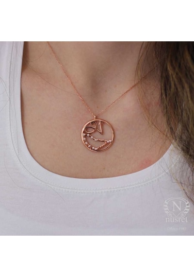 Nusret 925 Ayar Rose Gümüş Oğlak Burcu Kolye