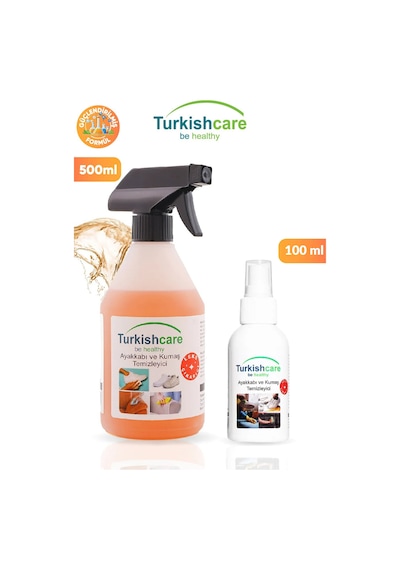 Turkishcare Ayakkabı Ve Kumaş Temizleme Spreyi 500 Ml + 100 Ml Seyahat Boyu Birlikte Renksiz