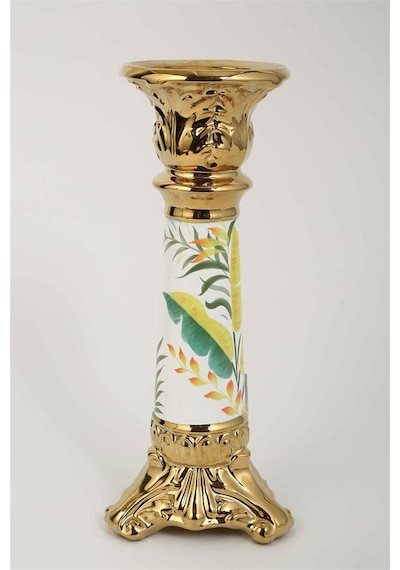 Vitale Seramik Klasik Şamdan 14 12.2 32 Cm Ak.kd0077 Çok Renkli